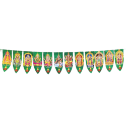 God and Goddess Images on Plastic Green Mango Leaves God and Goddess Images on Plastic Green Mango Leaves