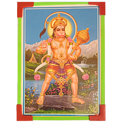 Lord Hanuman Laminated Photo Frame with Stand