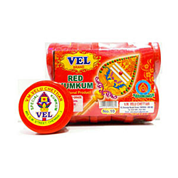 VEL Brand Red Kumkum 10g Tin for Regular Pooja/Gifting