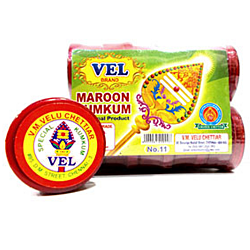 VEL Brand Dark Red Kumkum 10g Tin for Regular Pooja/Gifting