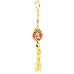 Goddess Lakshmi Devi Round Image with Special Yellow Thread