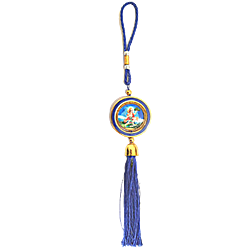 Lord Hanuman Round Image with Special Blue Thread best hanging  for 4 wheel vehicles
