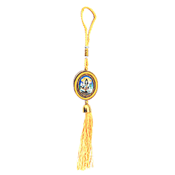 Lord Shiva Round Image with Special Yellow Thread best hanging  for 4 wheel vehicles