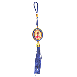 Goddess Lakshmi Round Image with Special Blue Thread best hanging  for 4 wheel vehicles
