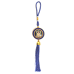 Lord Venkateshwara Round Image with Special Blue Thread best hanging  for 4 wheel vehicles
