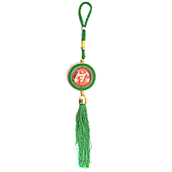 Shiridi SaiBaba Round Image with Special Green Thread best hanging  for 4 wheel vehicles