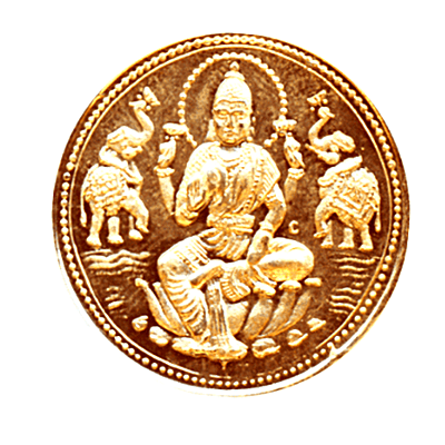 Brass Goddess Lakshmi Dollar/Coin