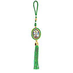 Lord Shiva Round Image with Special Green Thread best hanging  for 4 wheel vehicles