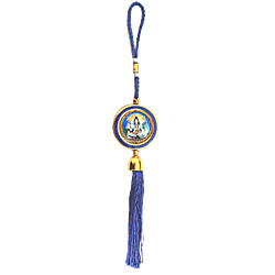 Lord Shiva Round Image with Special Blue Thread best hanging  for 4 wheel vehicles