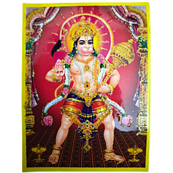 Lord Hanuman Pocket Size Photo Card (Standing Posture)