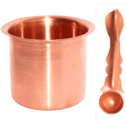 Copper Standard Quality Panchapathra with Uddarini for Pooja/Hawan Copper Standard Quality Panchapathra with Uddarini for Pooja/Hawan