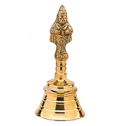 Brass Pooja Bell with Hanuman image Small Size