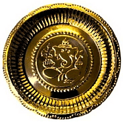 Brass Lord Ganapathi/Vigneswara Plate for Pooja/Hawan Purpose