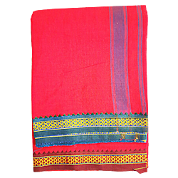 Traditional Red Colour Dhothi for Pooja/Hawan/Regular Use