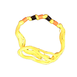 Red and Black Beads with Yellow thread for wrist wearing