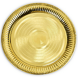 Brass Plate Round Design for Regular Pooja/Hawan Small Size