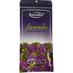 Amrutha Lavender Premium Incense Sticks 125g Zipper Pouch