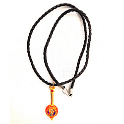 Lord Hanuman/Anjaneya Brass Coated Gadha Pendant With Black Colour Thread for Wearing