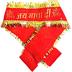 Jai Matha Dhi Red Colour Designer Cloth Pack of 1 Pc