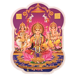 Goddess Saraswathi, Lakshmi, Lord Ganapathi Photo Sticker