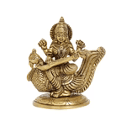 Goddess Saraswathi Brass Idol
