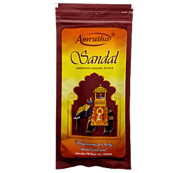 Amrutha Sandal Premium Incense Sticks 125g Zipper Pouch